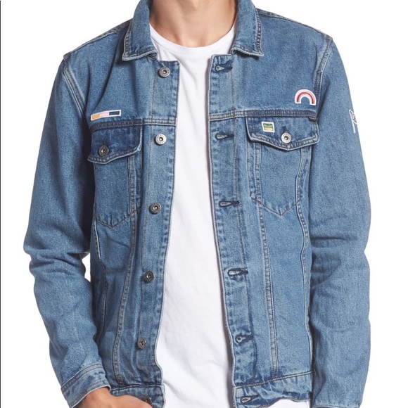 jean jacket with badges